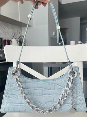 Apede Mod Sky Blue Croc Froggy Bag + Diamond Chain